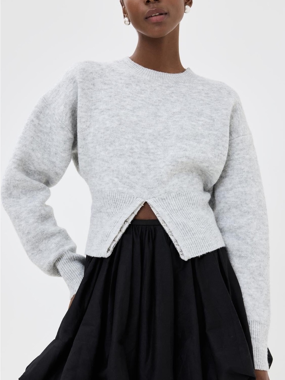 Lioness Gray Crewneck Cropped Sweater